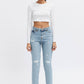 Ripped jeans with distress detail - Organic and Recycled Cotton - Ecolabel