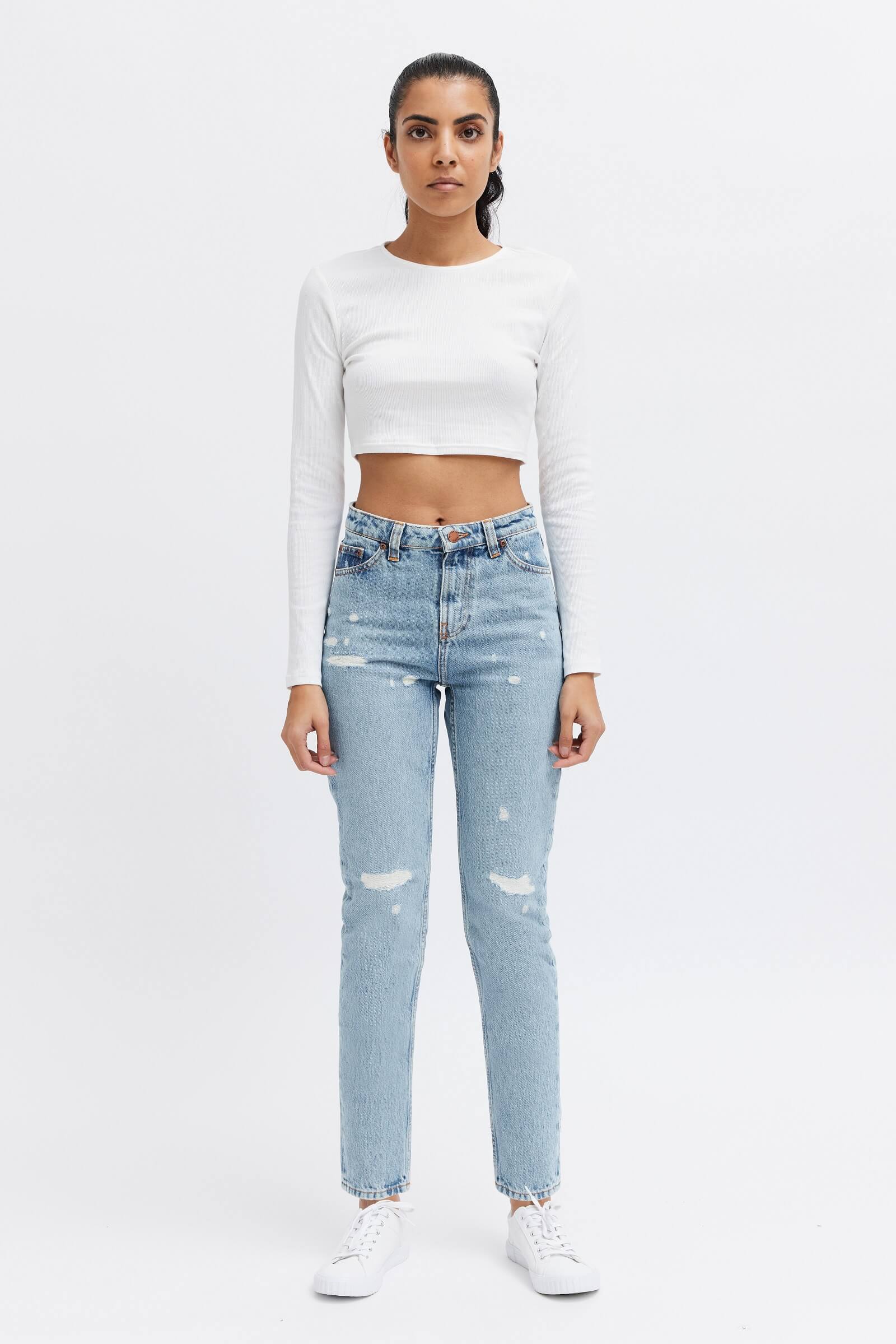 Ripped jeans with distress detail - Organic and Recycled Cotton - Ecolabel