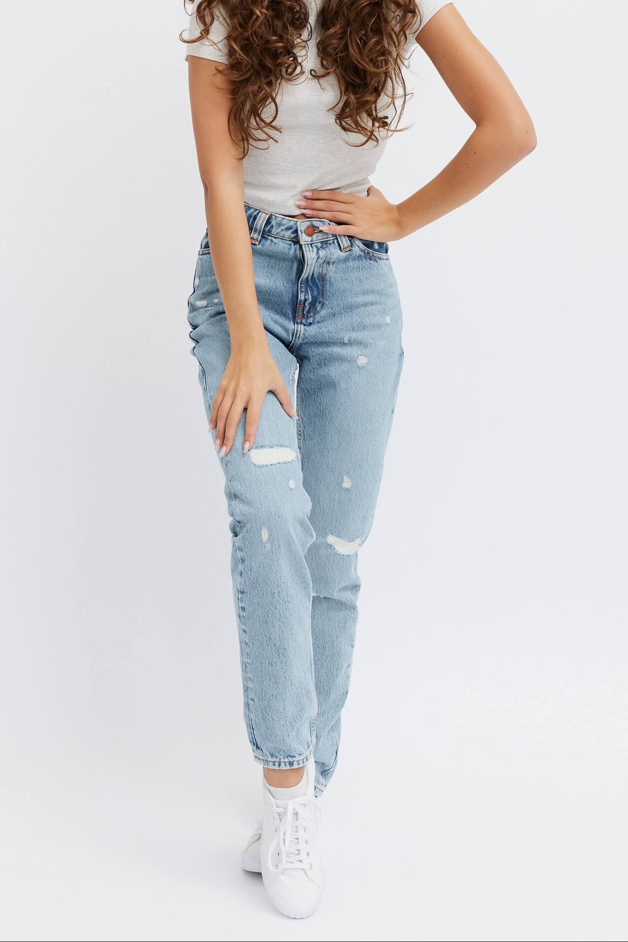 Oxygen™ Jeans Organic Ripped Women's High Waisted Tapered