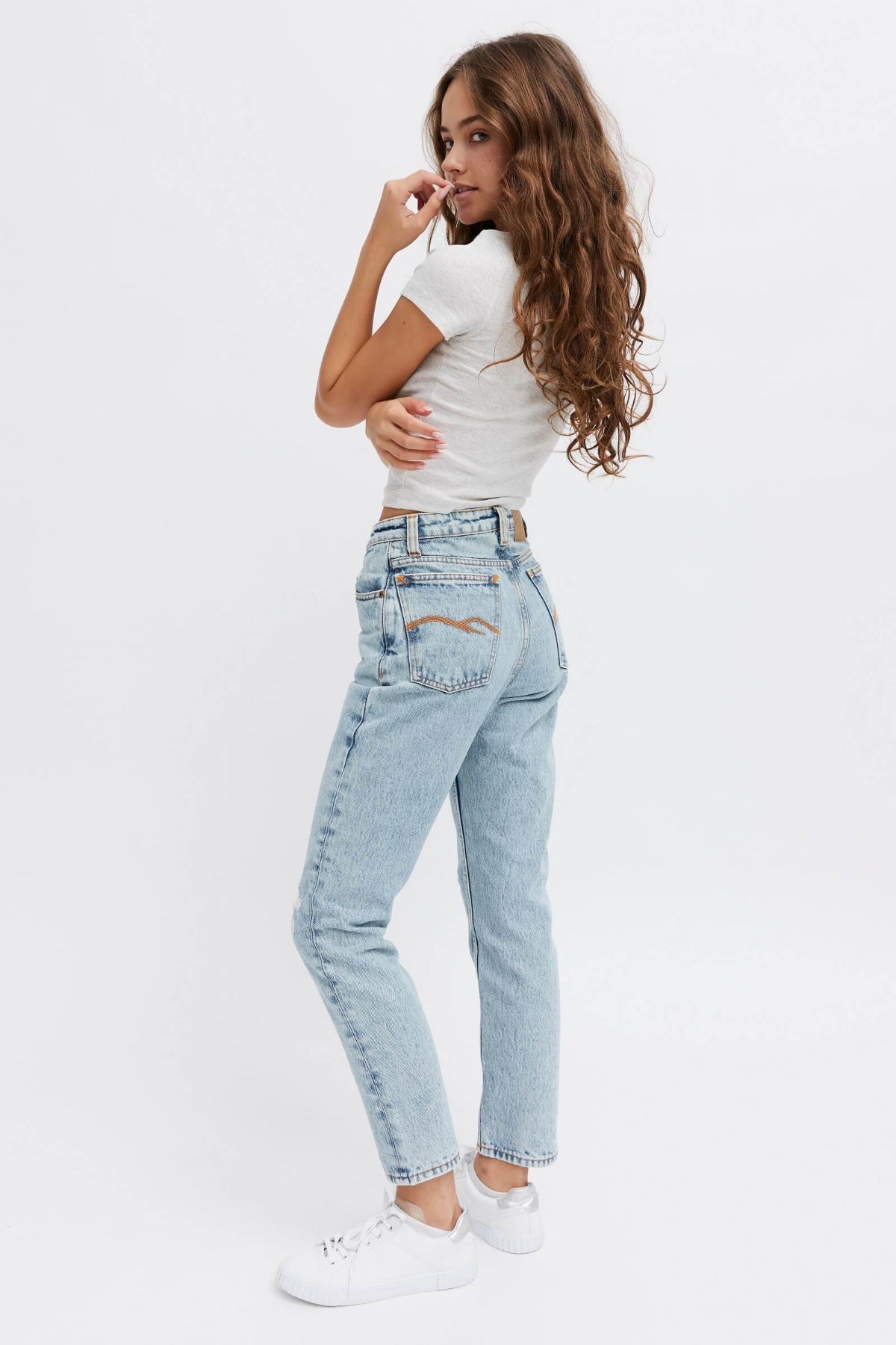 ripped organic denim jeans. Ethical pants