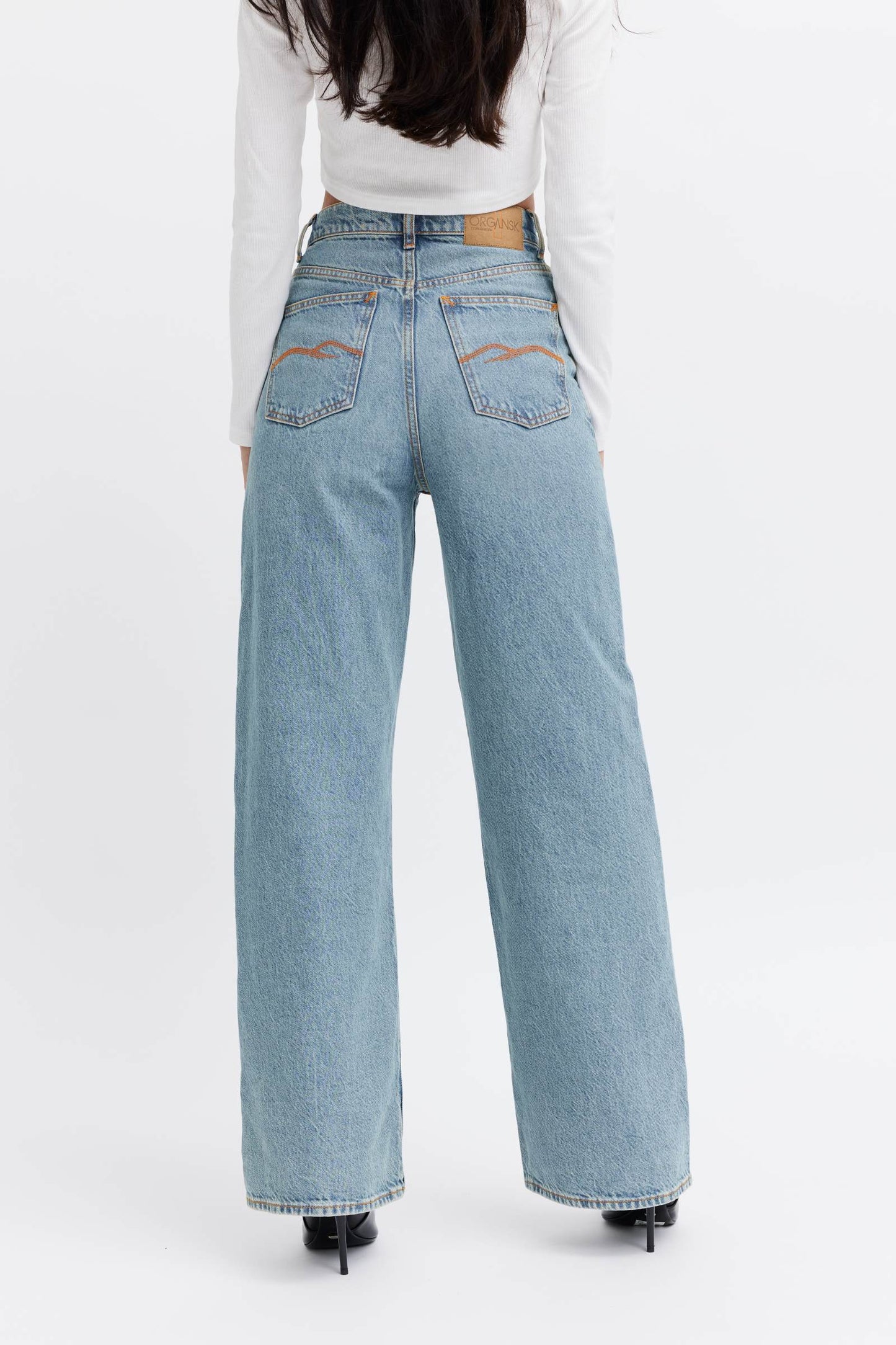 light blue jeans for women. ethical fashion