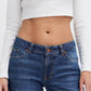 Dark blue organic denim jeans  mid rise, relaxed fit