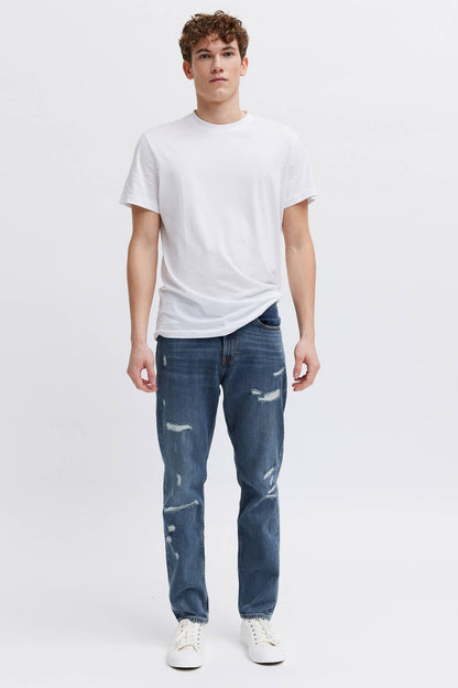 Ripped blue jeans