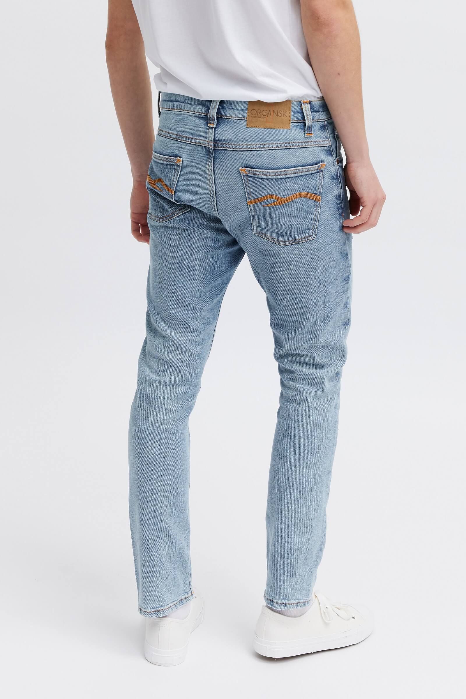 Blue and stylish organic jeans for men
