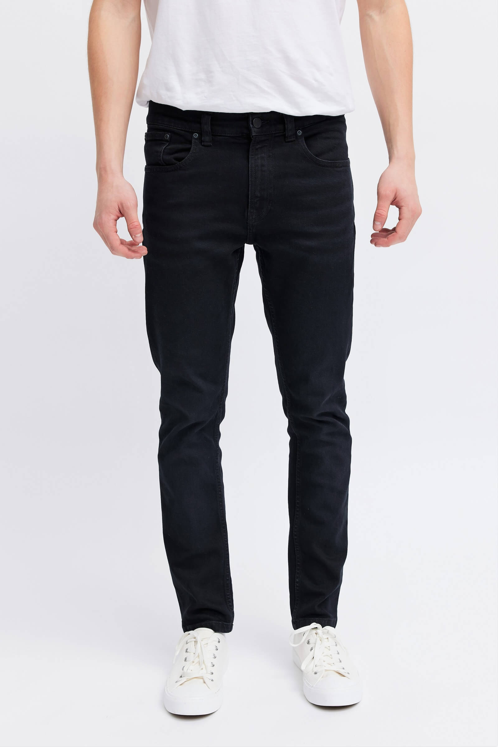 Black organic jeans for men