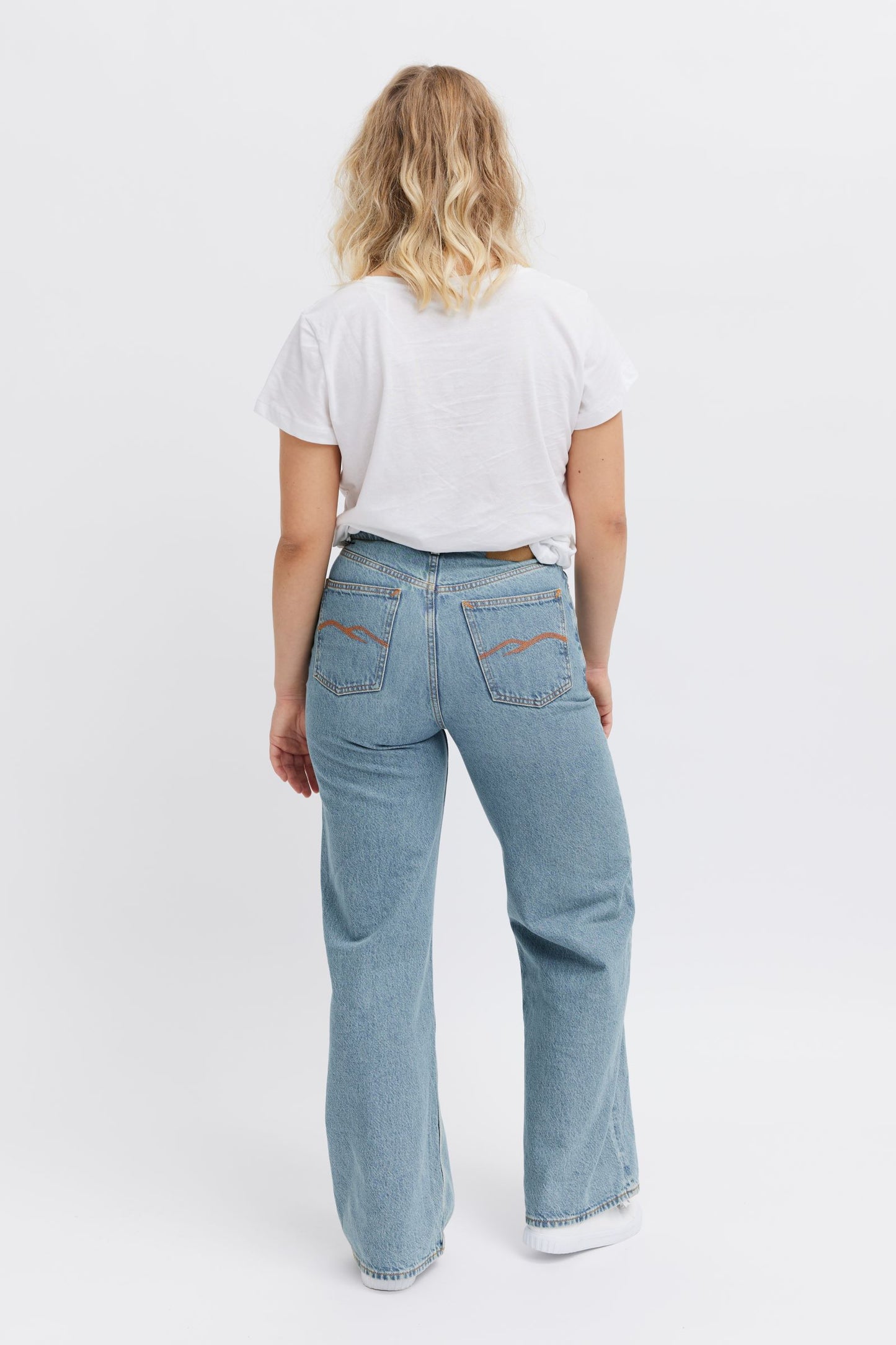 denim wide leg jeans. ethical fashion