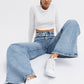 wide leg jeans. high rise and comfy style 