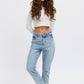 Women's Organic and Stylish Jeans  - Cropped tapered leg with a high waist