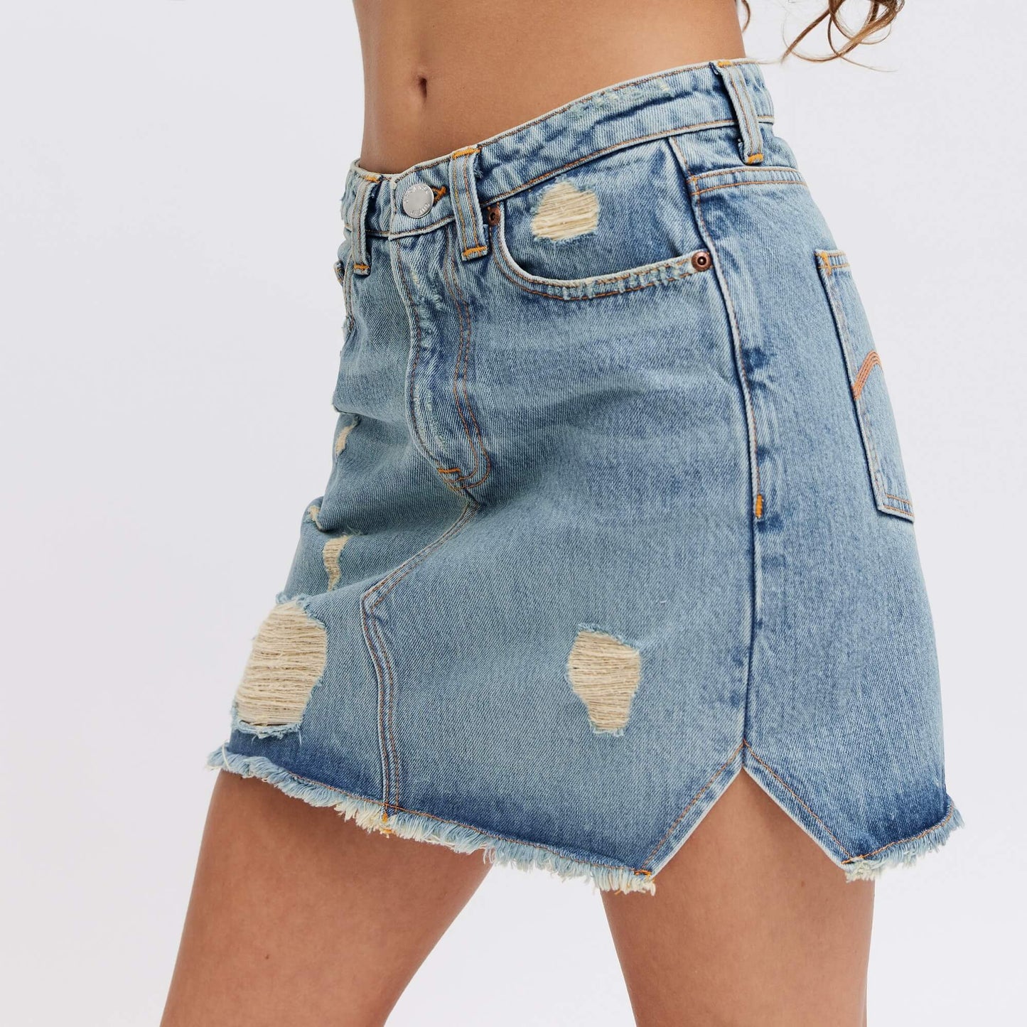 Stylish denim skirt from  organic cotton 