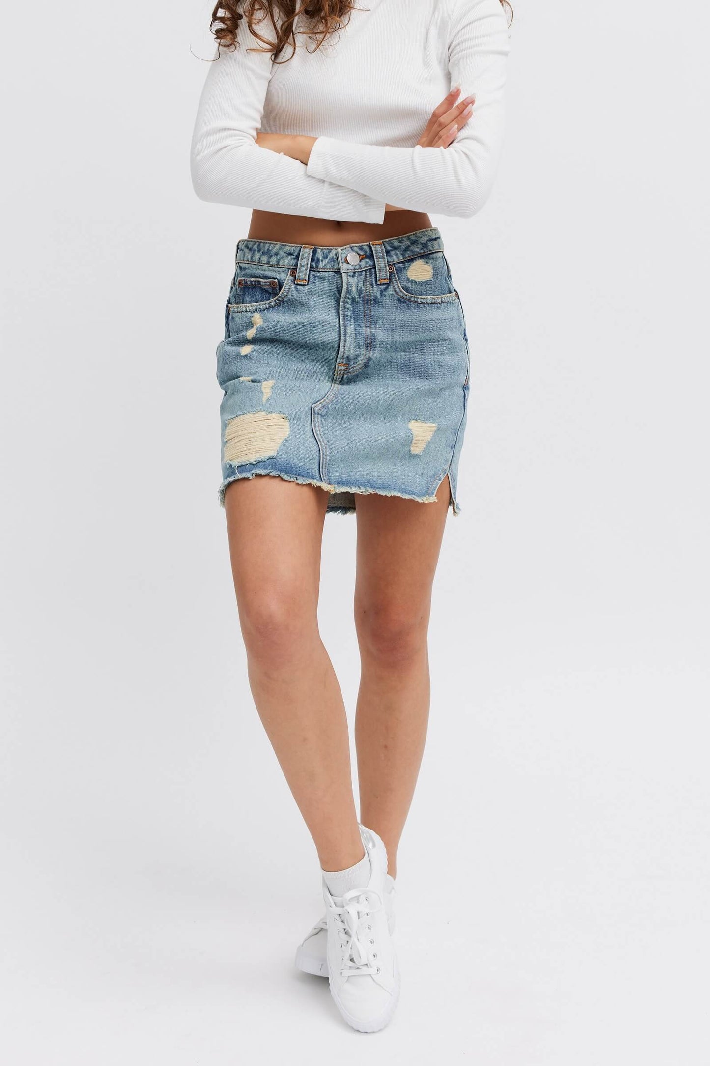 Organic denim skirt